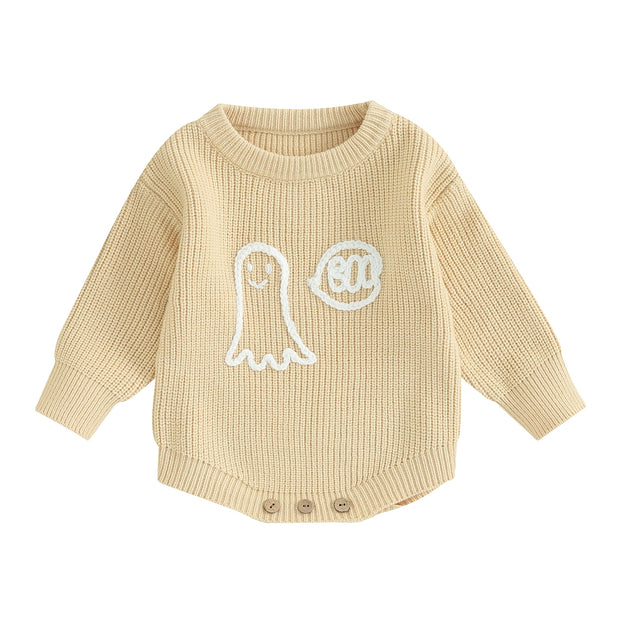 GHOSTY KNIT SWEATER ROMPER Baby Vibes & Co.
