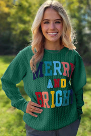 Merry & Bright Multi-Color Lettered Patch White Long Sleeve BABY VIBES & CO.