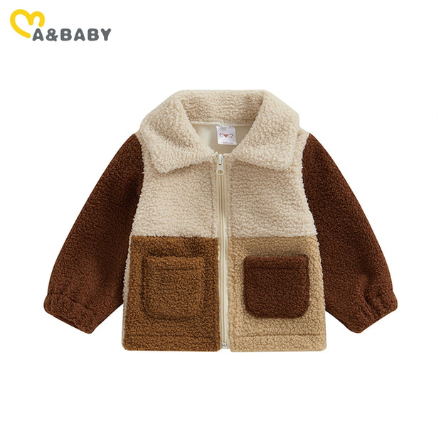 Toddler Cozy Neutral Block Style Fleece Baby Vibes & Co.