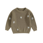 Knit Floral Design Baby/Toddler Sweater Baby Vibes & Co.
