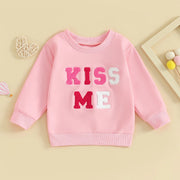 FOCUSNORM Toddler Baby Girls Valentine's Day Sweatshirt T Shirts Long Sleeve Letter Embroidery Pullover Tops BABY VIBES & CO.