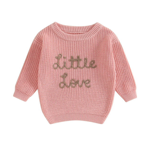 Autumn New Baby Boys Girls Clothes Toddler Kintted Sweater Long Sleeve Crew Neck Letters Winter Warm Crochet Infant Pullover BABY VIBES & CO.