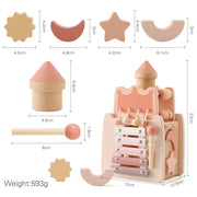 5-IN-ONE Multifunctional Boho Wooden Play Castle Learning Toy Set BABY VIBES & CO.