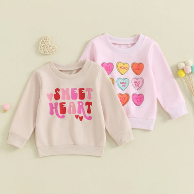 Long Sleeve Sweet Heart Valentines Day Crewneck BABY VIBES & CO.