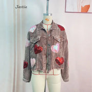 Mamas Valentine's Day Love & Sequin Jacket BABY VIBES & CO.