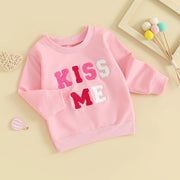 FOCUSNORM Toddler Baby Girls Valentine's Day Sweatshirt T Shirts Long Sleeve Letter Embroidery Pullover Tops BABY VIBES & CO.