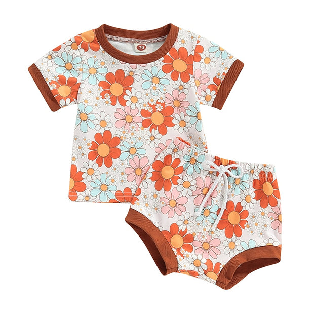 Baby Girl & Toddler 2 Piece Set with Drawstring Shorts Baby Vibes & Co.