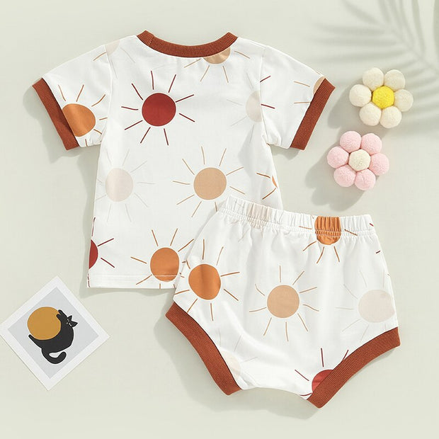 Baby Girl & Toddler 2 Piece Set with Drawstring Shorts Baby Vibes & Co.