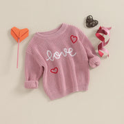 Valentines Day Love Embroidered Knit Sweater BABY VIBES & CO.