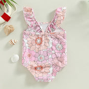 Baby Girl's Floral Swimwear with Ruffled Sleeves Baby Vibes & Co.