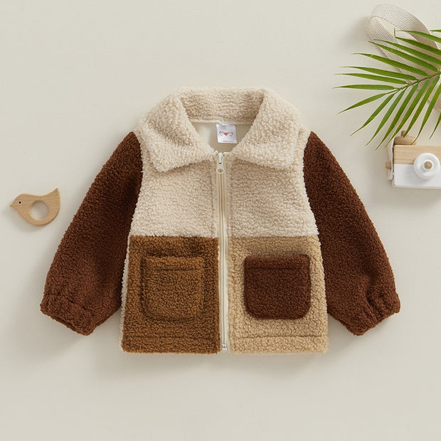 Toddler Cozy Neutral Block Style Fleece Baby Vibes & Co.