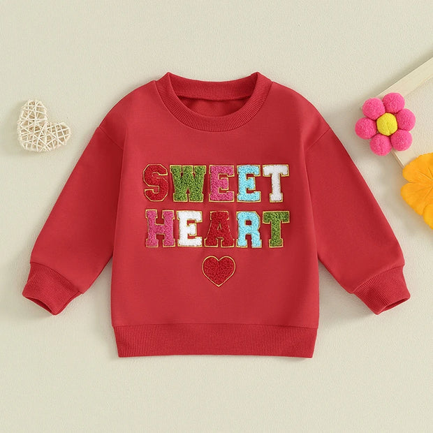 Sweetheart Long Sleeve Baby Girls Crewneck BABY VIBES & CO.