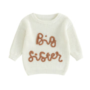 2023-08-18 Lioraitiin 18M-5Y Kids Girls Sweater Letter Embroidery Crew Neck Long Sleeve Pullovers Fall Toddler Clothes Tops BABY VIBES & CO.