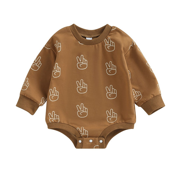 Peace Out Long Sleeve Baby Playsuit Baby Vibes & Co.