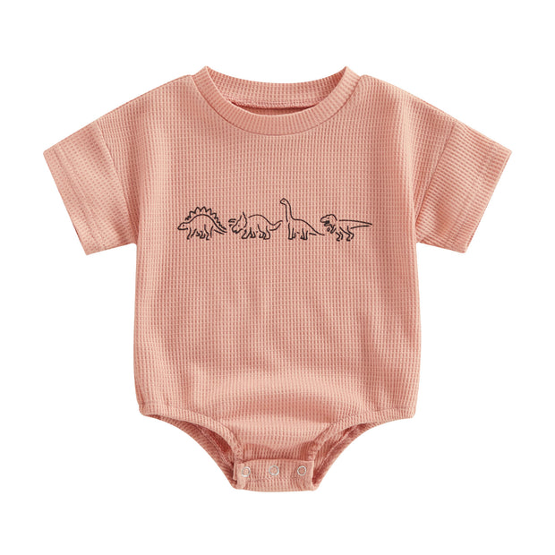 Neutral Dino Short Sleeve Tee Onesie Baby Vibes & Co.