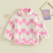 Long Sleeve Zipped Heart Print Pullover Jacket BABY VIBES & CO.