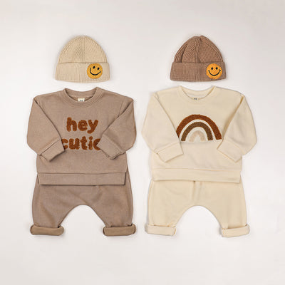 Europe Baby Cotton Kintting Clothing Sets Kids Boys Girls Spring Clothes Loose Tracksuit Pullovers Tops+Pants 2PCS Outfits BABY VIBES & CO.