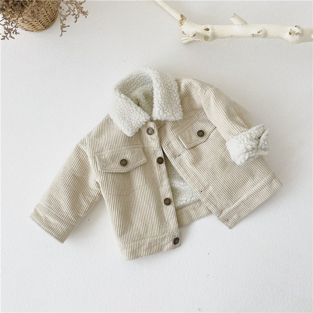 Toddlers Carmel & Cream Corduroy Button Up Baby Vibes & Co.