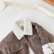 Toddlers Carmel & Cream Corduroy Button Up Baby Vibes & Co.