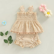 Baby Girls Boho Cream & Frill Floral 2 Piece Set Baby Vibes & Co.