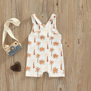 Summer Baby Suspender Jumpsuits Toddler Newborn Clothes Boys Girls Cotton Coconut Tree Print Strap Button Rompers Jumpsuits BABY VIBES & CO.