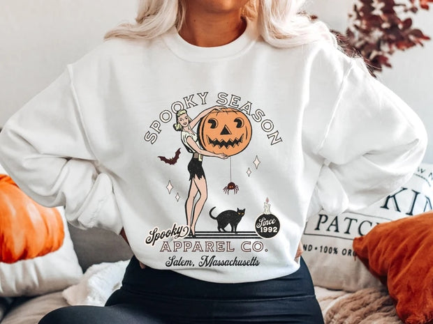 Vintage Spooky Season Cozy Crewneck Sweatshirt Baby Vibes & Co.