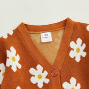 Toddlers Rustic Daisy Button Sweater Baby Vibes & Co.