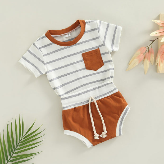 Baby Boys short sleeve Striped 2 Piece Set BABY VIBES & CO.