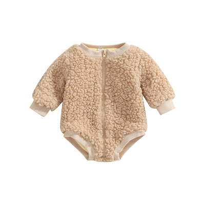 0-2T Fleece Long Sleeve Romper BABY VIBES & CO.