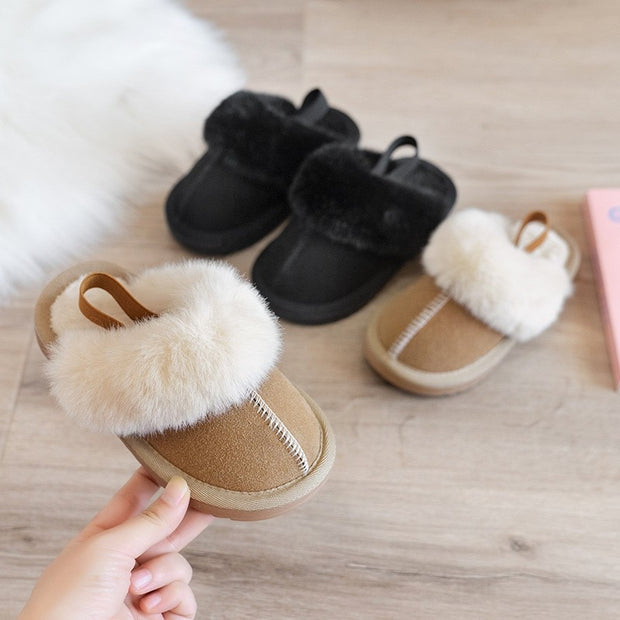 Toddler Fluffy UGG Inspired Slide Booties Baby Vibes & Co.