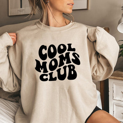 Cool Moms Club Crewneck Mama Sweatshirt Baby Vibes & Co.