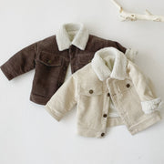 Toddlers Carmel & Cream Corduroy Button Up Baby Vibes & Co.