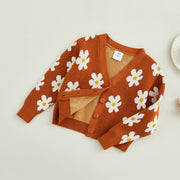 Toddlers Rustic Daisy Button Sweater Baby Vibes & Co.