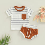 Baby Boys short sleeve Striped 2 Piece Set BABY VIBES & CO.