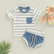 Baby Boys short sleeve Striped 2 Piece Set BABY VIBES & CO.