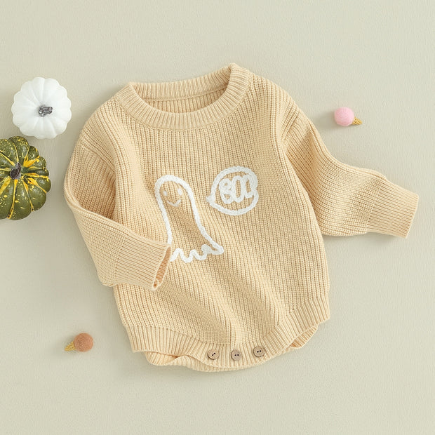 GHOSTY KNIT SWEATER ROMPER Baby Vibes & Co.