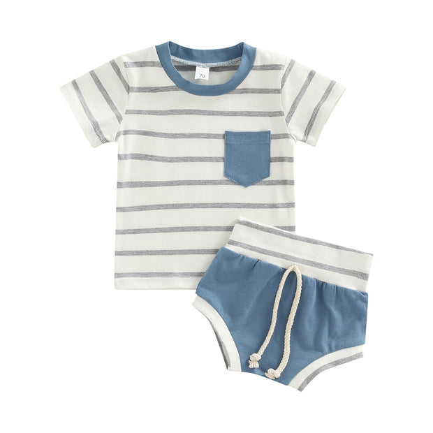 Baby Boys short sleeve Striped 2 Piece Set BABY VIBES & CO.