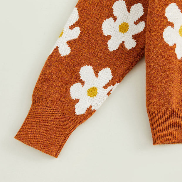 Toddlers Rustic Daisy Button Sweater Baby Vibes & Co.