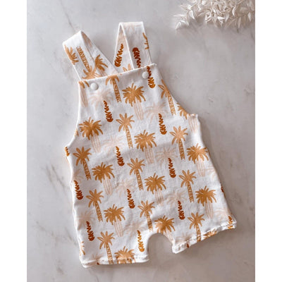 Summer Baby Suspender Jumpsuits Toddler Newborn Clothes Boys Girls Cotton Coconut Tree Print Strap Button Rompers Jumpsuits BABY VIBES & CO.