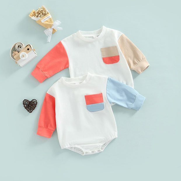 Tri Colored Long Sleeved Romper BABY VIBES & CO.