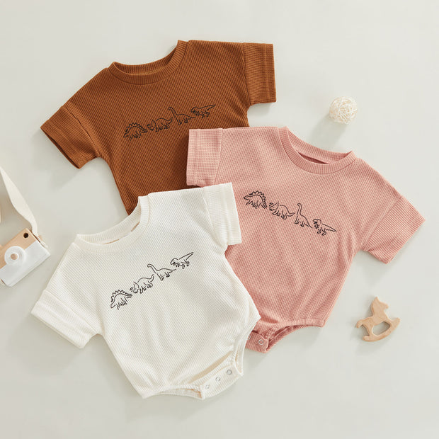 Neutral Dino Short Sleeve Tee Onesie Baby Vibes & Co.