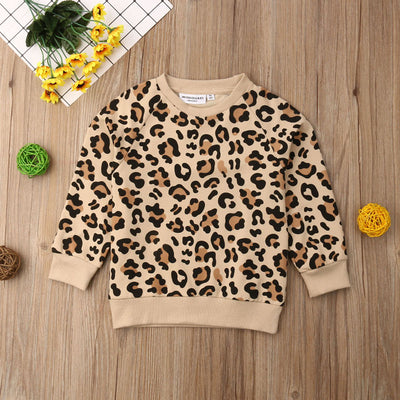 Cheetah Print Pullover Crewneck 1-7Y BABY VIBES & CO.