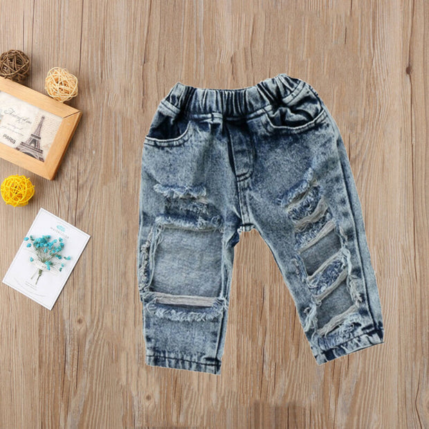 Distressed Ripped Denim Jeans 6M-5T BABY VIBES & CO.