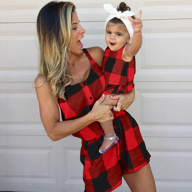 MATCHING MAMA & BABY CHECKERED JUMPER DUO BABY VIBES & CO.