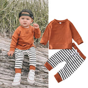 Boys Striped Pants & Long Sleeve Top Set BABY VIBES & CO.