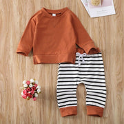 Boys Striped Pants & Long Sleeve Top Set BABY VIBES & CO.