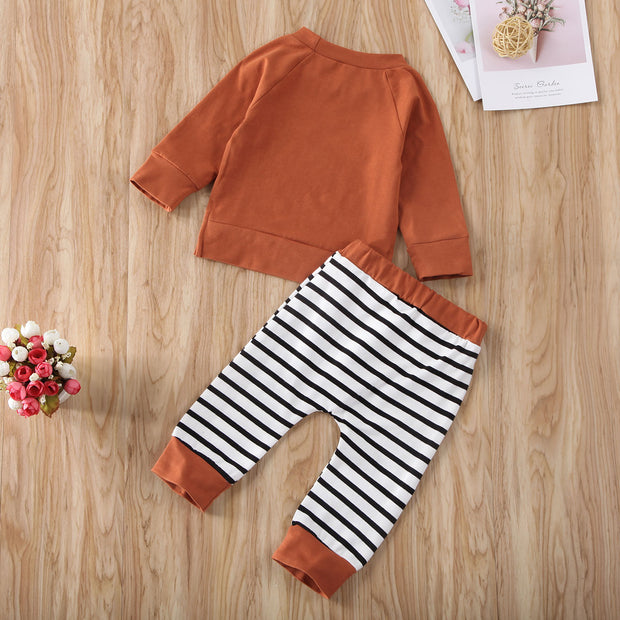 Boys Striped Pants & Long Sleeve Top Set BABY VIBES & CO.