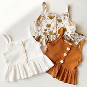 Frilly Floral & High Waisted Shorts Set 18M-5T BABY VIBES & CO.