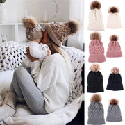 Matching Mama & Mini Knitted Plush Beanies BABY VIBES & CO.