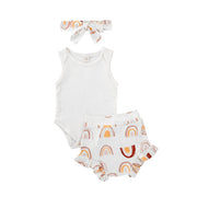 Baby Girl Ruffle Short Set 3-PIECE SET BABY VIBES & CO.